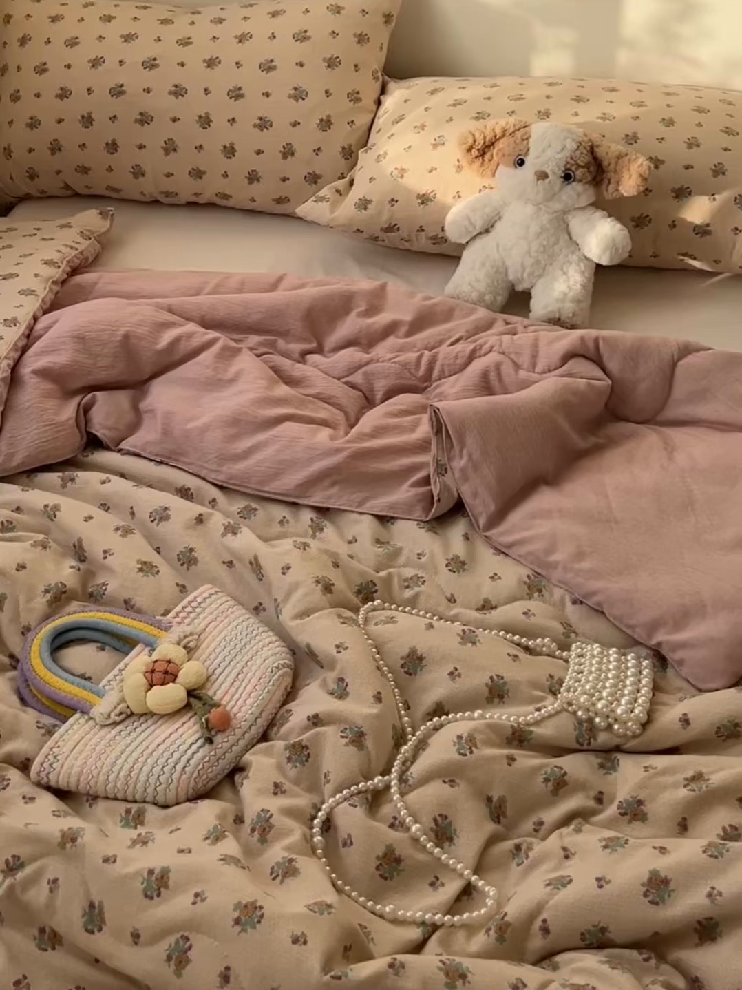 91家纺网 家纺一手货源 找家纺 韩巢家纺 2025新款A类云感双层纱夏被夏凉被空调被薄被子空调被 春芽