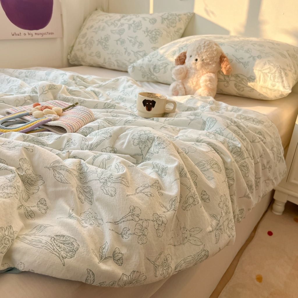 91家纺网 家纺一手货源 找家纺 韩巢家纺 2025新款A类云感双层纱夏被夏凉被空调被薄被子空调被 花开漫漫