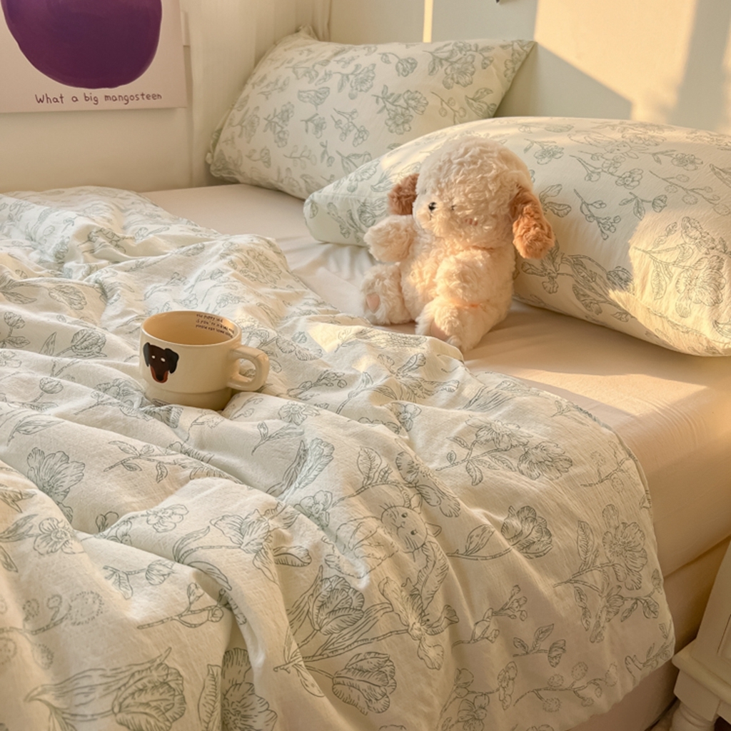 91家纺网 家纺一手货源 找家纺 韩巢家纺 2025新款A类云感双层纱夏被夏凉被空调被薄被子空调被 花开漫漫