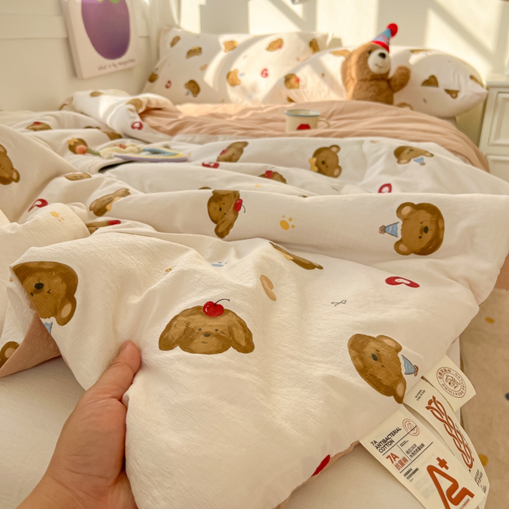 91家纺网 家纺一手货源 找家纺 韩巢家纺 2025新款A类云感双层纱夏被夏凉被空调被薄被子空调被 快乐小熊