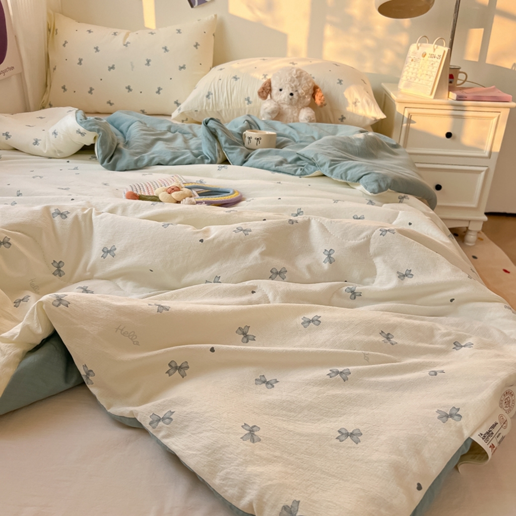 91家纺网 家纺一手货源 找家纺 韩巢家纺 2025新款A类云感双层纱夏被夏凉被空调被薄被子空调被 倾结