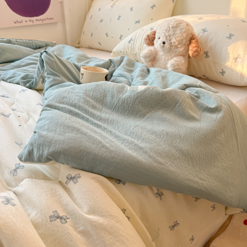 91家纺网 家纺一手货源 找家纺 韩巢家纺 2025新款A类云感双层纱夏被夏凉被空调被薄被子空调被 倾结