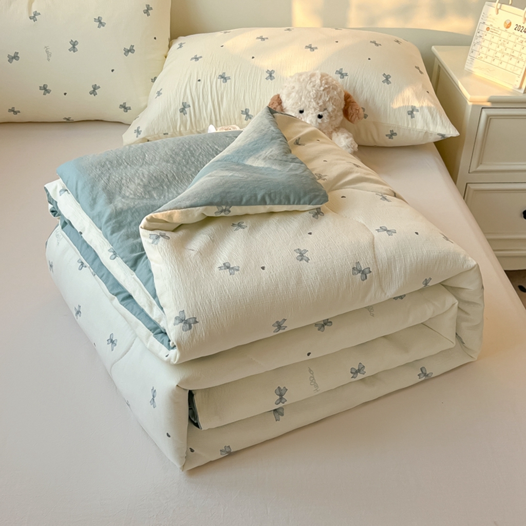 91家纺网 家纺一手货源 找家纺 韩巢家纺 2025新款A类云感双层纱夏被夏凉被空调被薄被子空调被 倾结