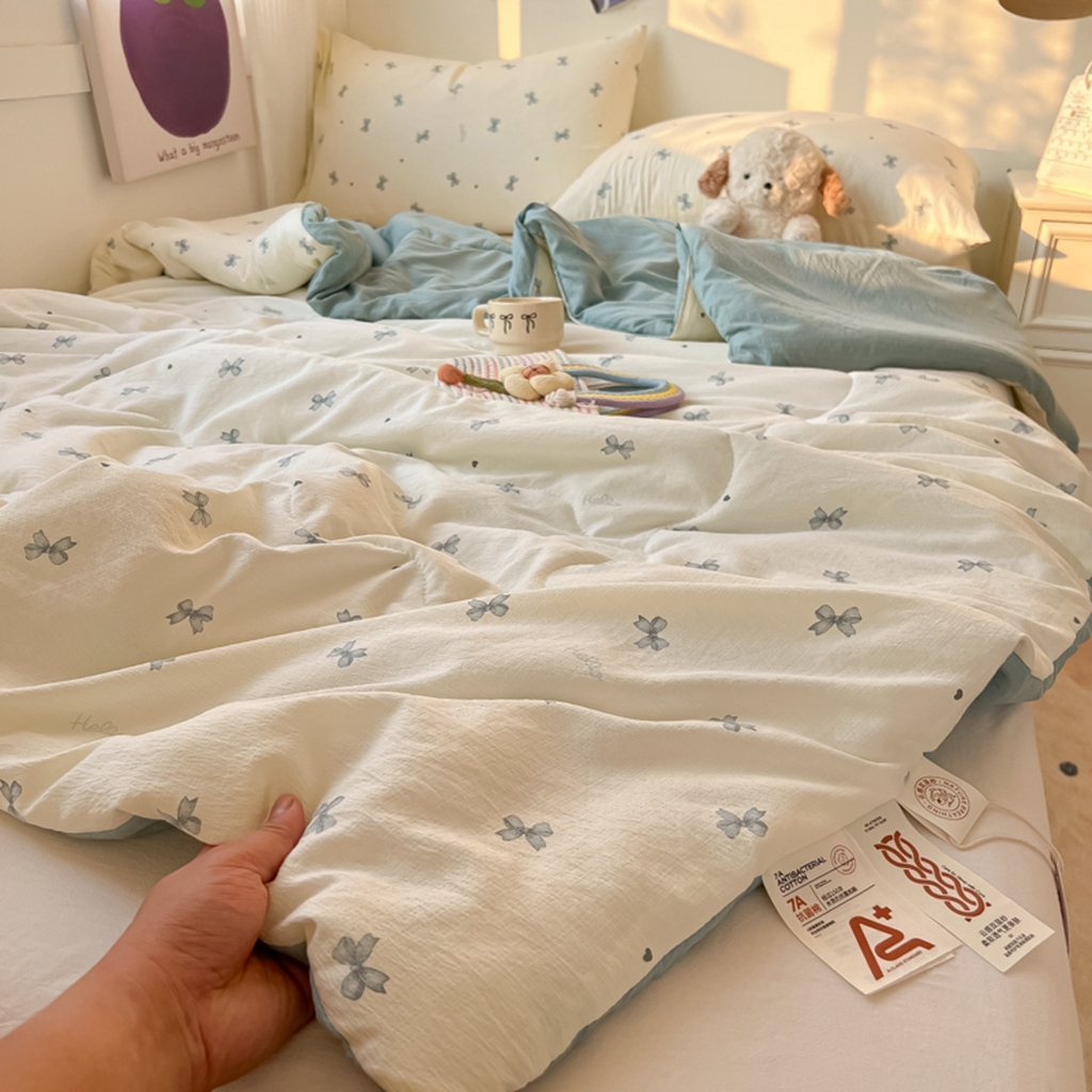 91家纺网 家纺一手货源 找家纺 韩巢家纺 2025新款A类云感双层纱夏被夏凉被空调被薄被子空调被 倾结