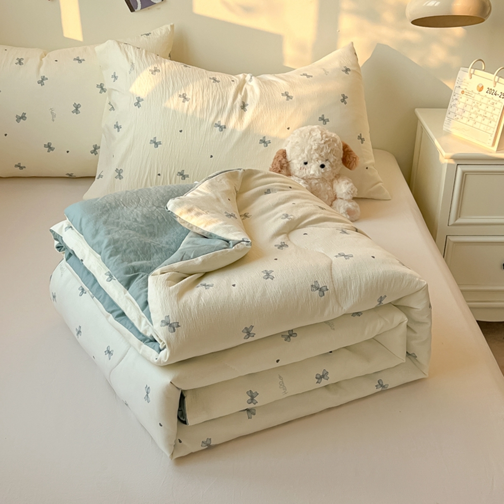 91家纺网 家纺一手货源 找家纺 韩巢家纺 2025新款A类云感双层纱夏被夏凉被空调被薄被子空调被 倾结