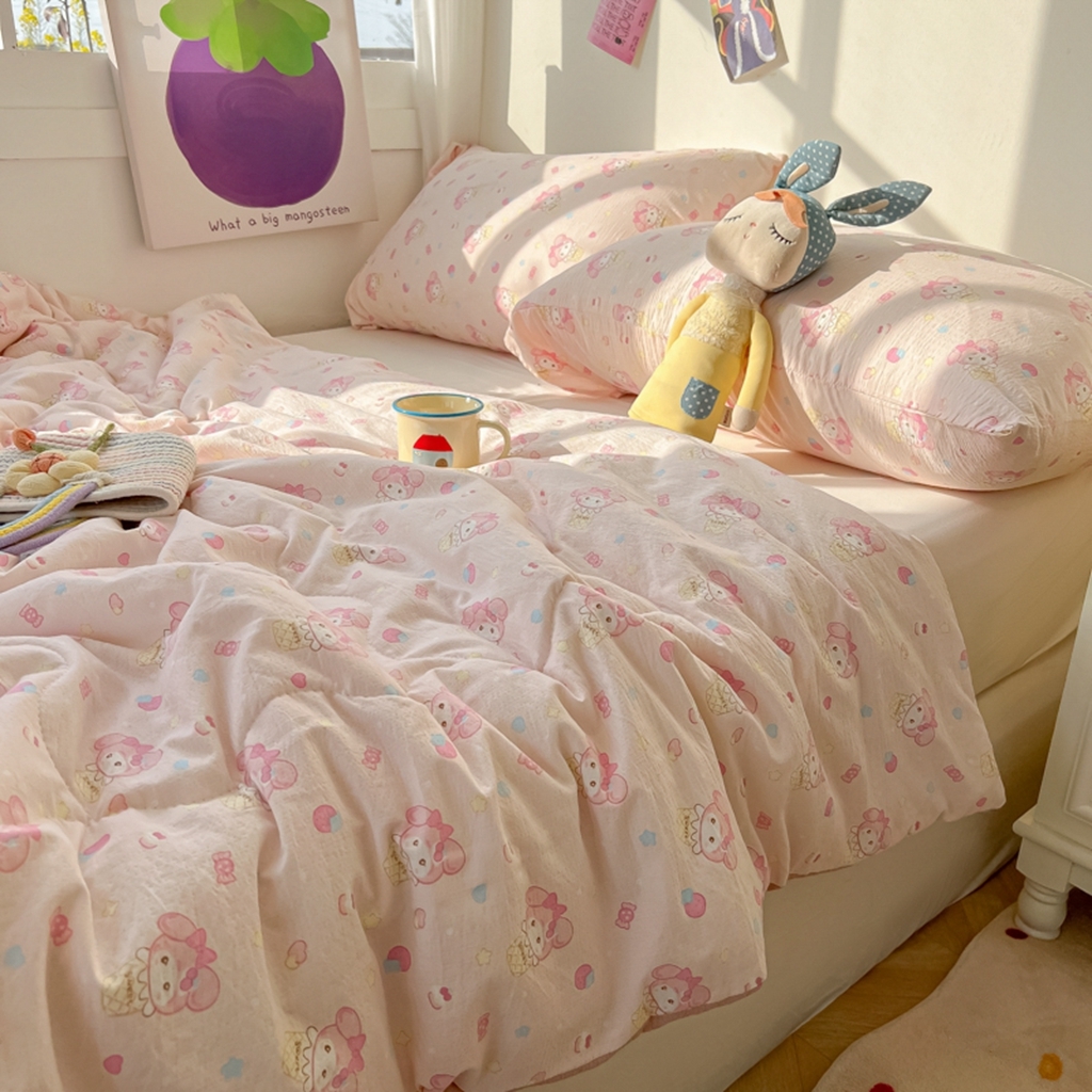 91家纺网 家纺一手货源 找家纺 韩巢家纺 2025新款A类云感双层纱夏被夏凉被空调被薄被子空调被 甜心兔