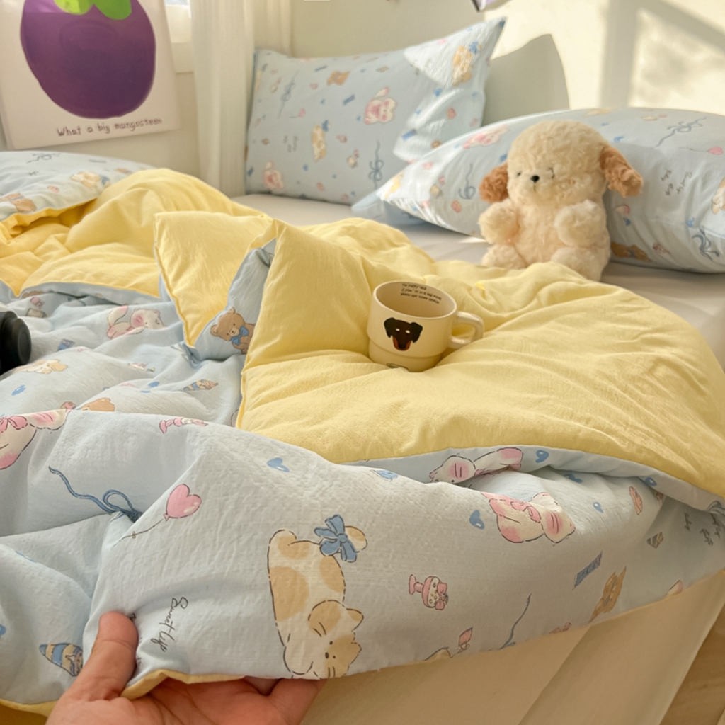 91家纺网 家纺一手货源 找家纺 韩巢家纺 2025新款A类云感双层纱夏被夏凉被空调被薄被子空调被 童话世界