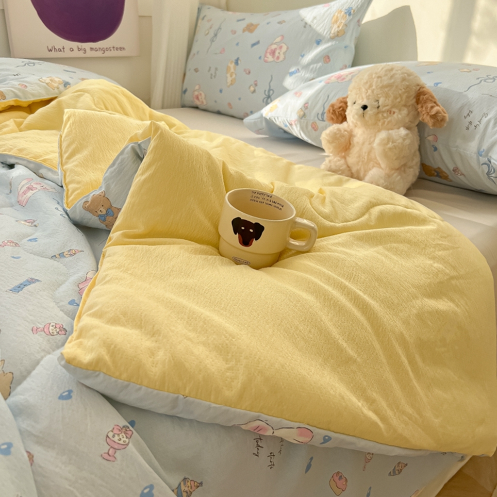 91家纺网 家纺一手货源 找家纺 韩巢家纺 2025新款A类云感双层纱夏被夏凉被空调被薄被子空调被 童话世界