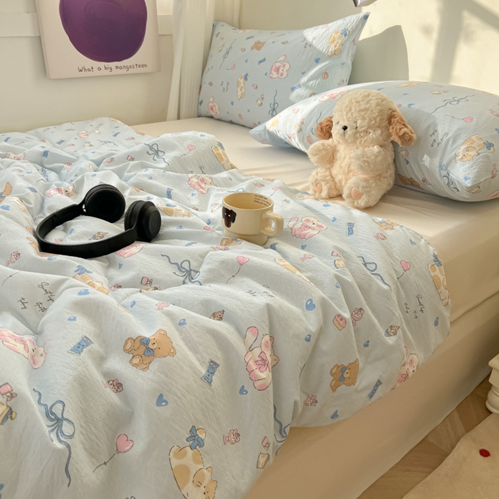 91家纺网 家纺一手货源 找家纺 韩巢家纺 2025新款A类云感双层纱夏被夏凉被空调被薄被子空调被 童话世界