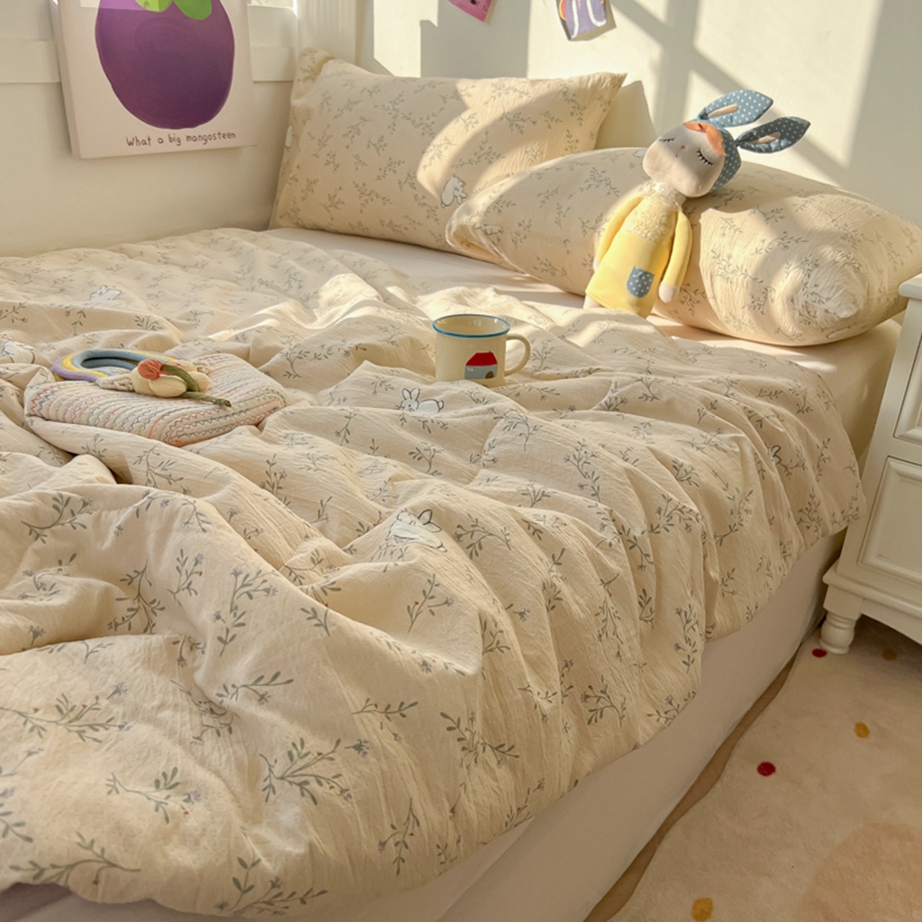 91家纺网 家纺一手货源 找家纺 韩巢家纺 2025新款A类云感双层纱夏被夏凉被空调被薄被子空调被 兔兔密语