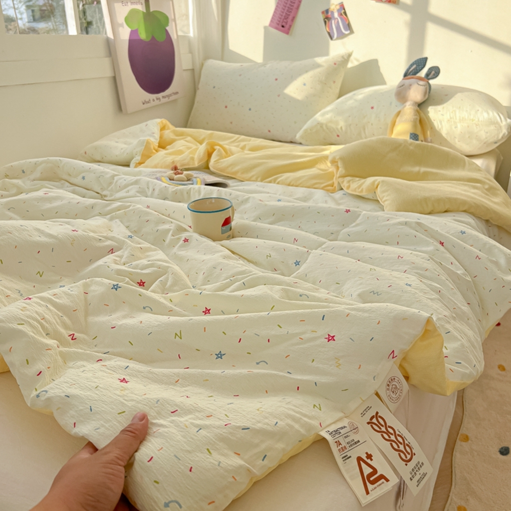 91家纺网 家纺一手货源 找家纺 韩巢家纺 2025新款A类云感双层纱夏被夏凉被空调被薄被子空调被 织梦