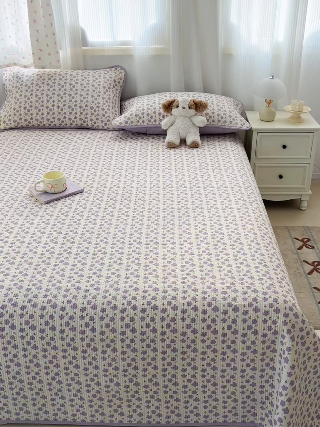 91家纺网 家纺一手货源 找家纺 （总）慕晨 2025新款酵素砂洗双面全棉纯棉棉花单床盖 床盖单件-场景二