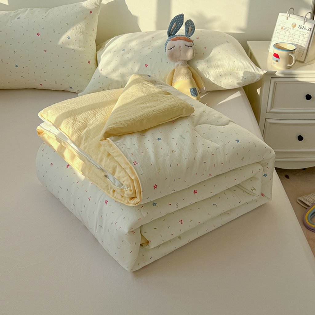 91家纺网 家纺一手货源 找家纺 韩巢家纺 2025新款A类云感双层纱夏被夏凉被空调被薄被子空调被 织梦