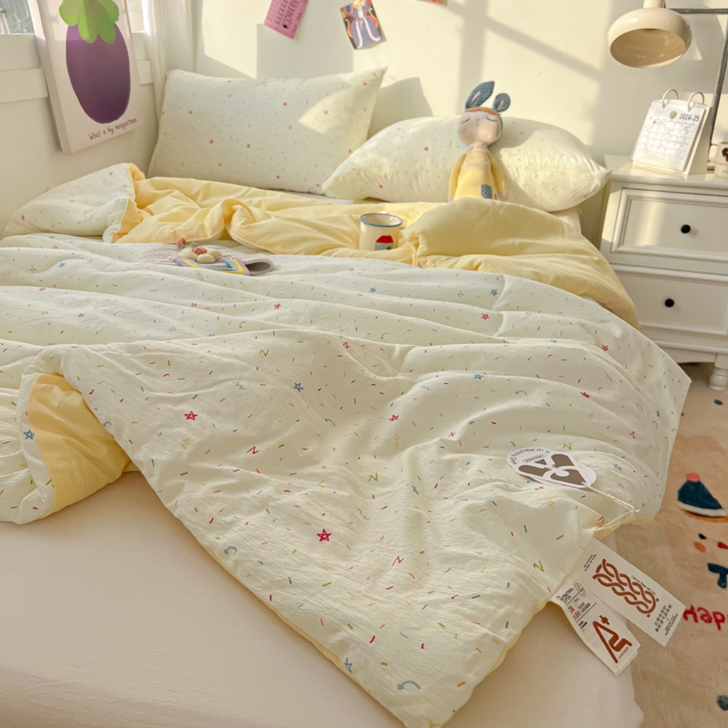 91家纺网 家纺一手货源 找家纺 韩巢家纺 2025新款A类云感双层纱夏被夏凉被空调被薄被子空调被 织梦