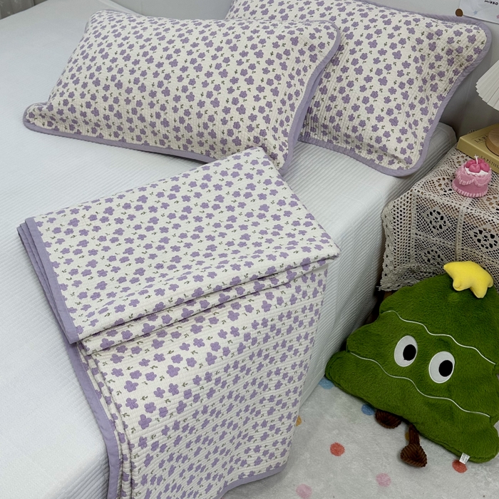 91家纺网 家纺一手货源 找家纺 （总）慕晨 2025新款酵素砂洗双面全棉纯棉棉花单床盖 床盖单件-场景二