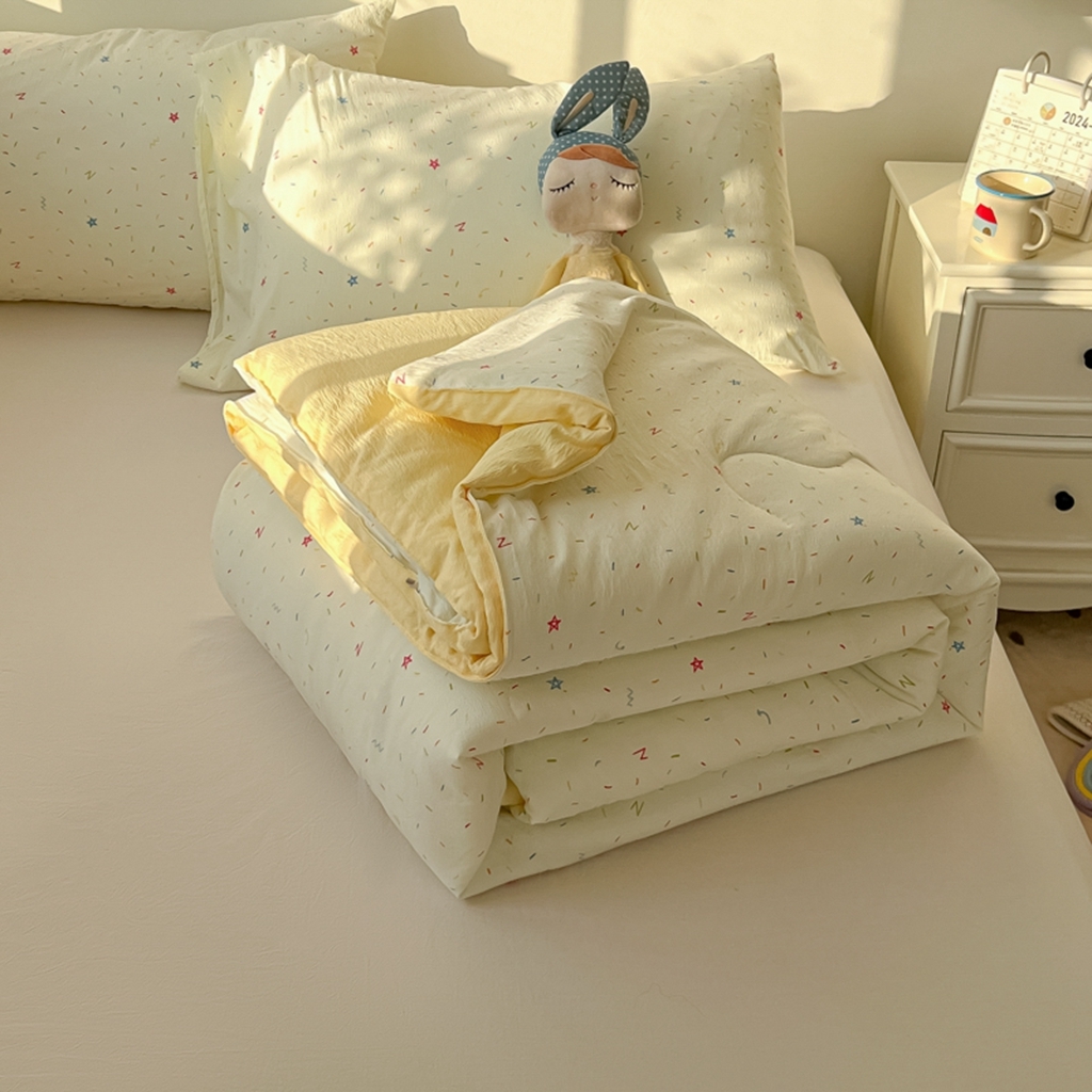 91家纺网 家纺一手货源 找家纺 韩巢家纺 2025新款A类云感双层纱夏被夏凉被空调被薄被子空调被 织梦