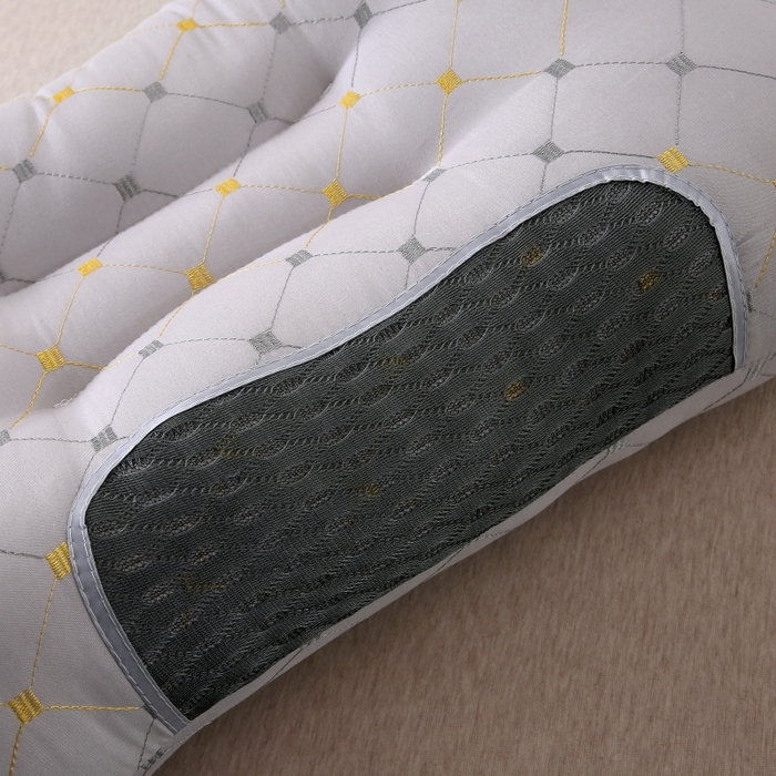 91家纺网 家纺一手货源 找家纺 珍贝家纺 2025新款针织水立方舒适SPA枕枕头枕芯 满天星-灰色 48*74cm/对-低枕