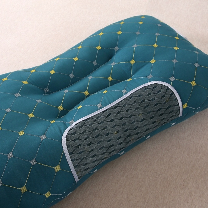 91家纺网 家纺一手货源 找家纺 珍贝家纺 2025新款针织水立方舒适SPA枕枕头枕芯 满天星-蓝色 48*74cm/只-中枕