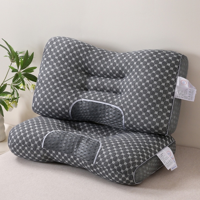 91家纺网 家纺一手货源 找家纺 珍贝家纺 2025新款针织水立方舒适SPA枕枕头枕芯 针织水立方-黑色 48*74cm/对-中枕