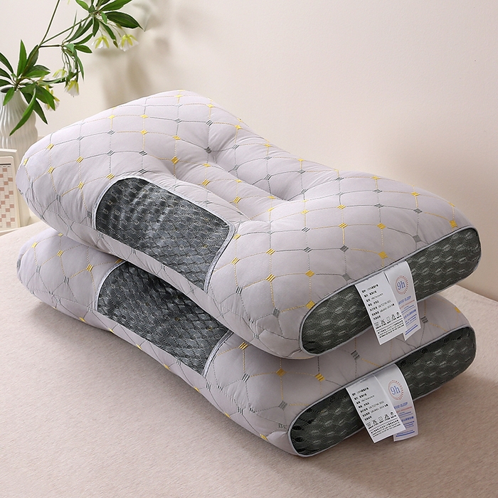 珍贝家纺 2025新款针织水立方舒适SPA枕枕头枕芯 满天星-灰色 48*74cm/只-中枕