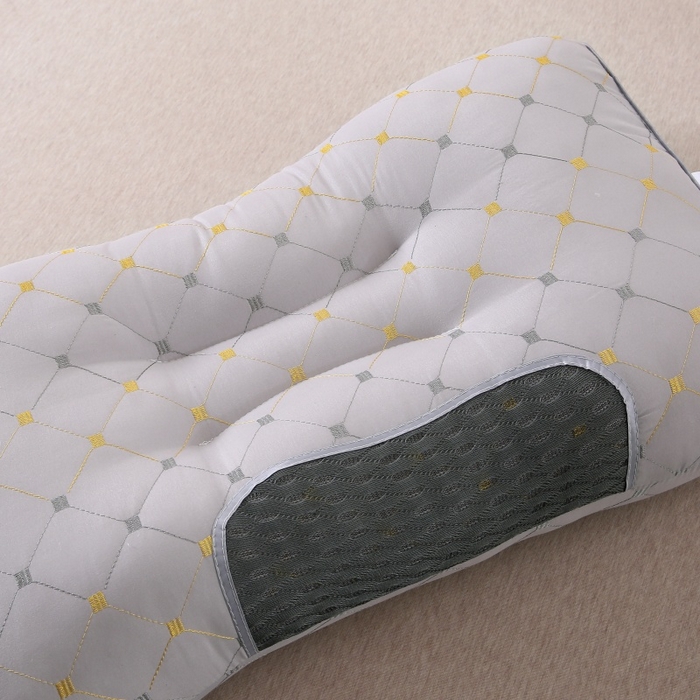 91家纺网 家纺一手货源 找家纺 珍贝家纺 2025新款针织水立方舒适SPA枕枕头枕芯 满天星-灰色 48*74cm/对-低枕