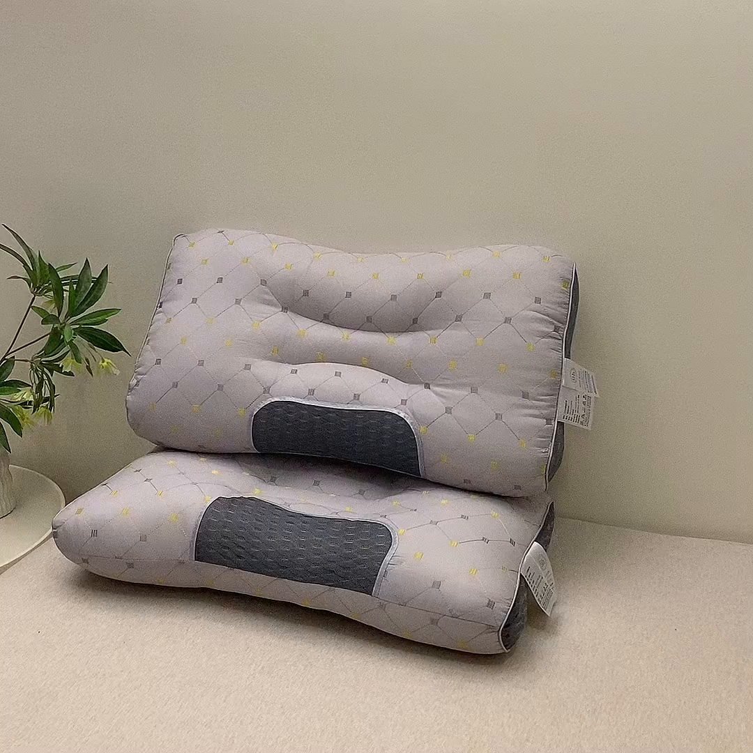 91家纺网 家纺一手货源 找家纺 珍贝家纺 2025新款针织水立方舒适SPA枕枕头枕芯 满天星-灰色 48*74cm/只-低枕