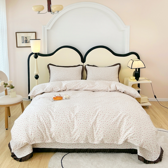 柠馨 2025新款全棉纯棉印花花边床盖四件套-随心配系列 绮幻