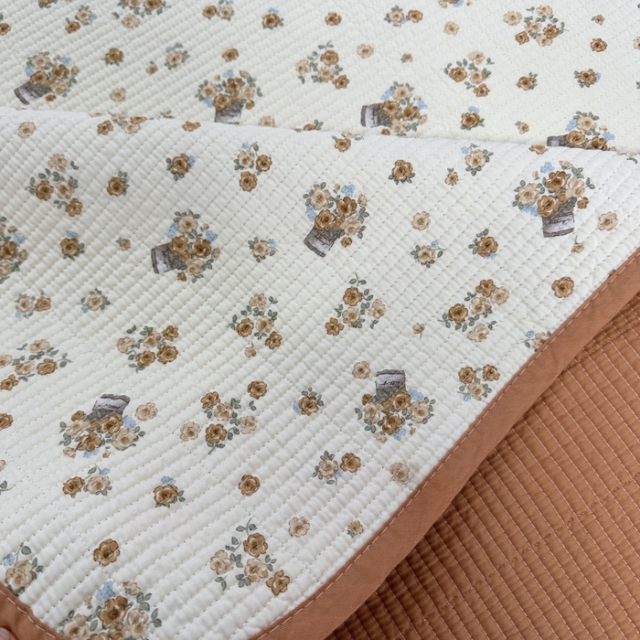 91家纺网 家纺一手货源 找家纺 慕晨 2025新款酵素砂洗双面全棉纯棉棉花单床盖 床盖单件-场景二 橘色佳人