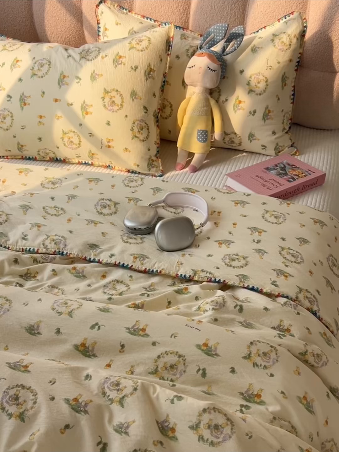 91家纺网 家纺一手货源 找家纺 韩巢家纺 2025新款A类云感双层纱夏被夏凉被空调被薄被子空调被 庄园兔