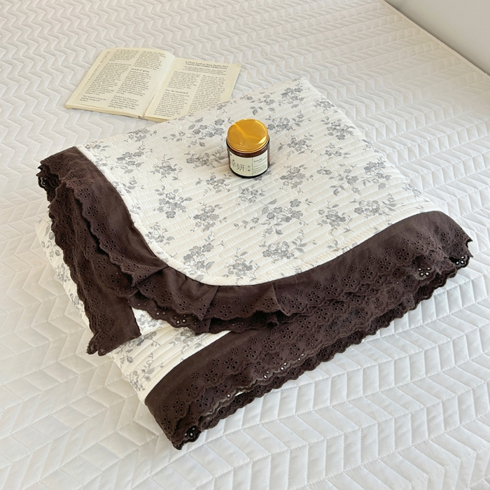 91家纺网 家纺一手货源 找家纺 柠馨 2025新款全棉纯棉印花花边床盖四件套-随心配系列 素颜幽兰