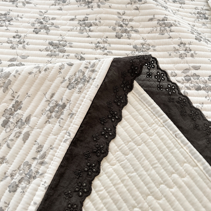 91家纺网 家纺一手货源 找家纺 柠馨 2025新款全棉纯棉印花花边床盖四件套-随心配系列 素颜幽兰