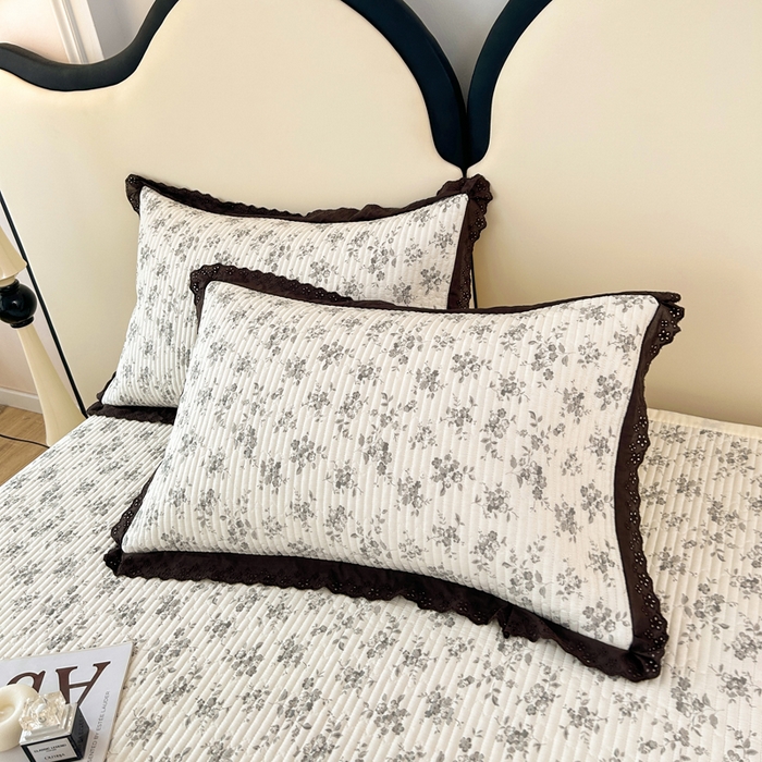 91家纺网 家纺一手货源 找家纺 柠馨 2025新款全棉纯棉印花花边床盖四件套-随心配系列 素颜幽兰