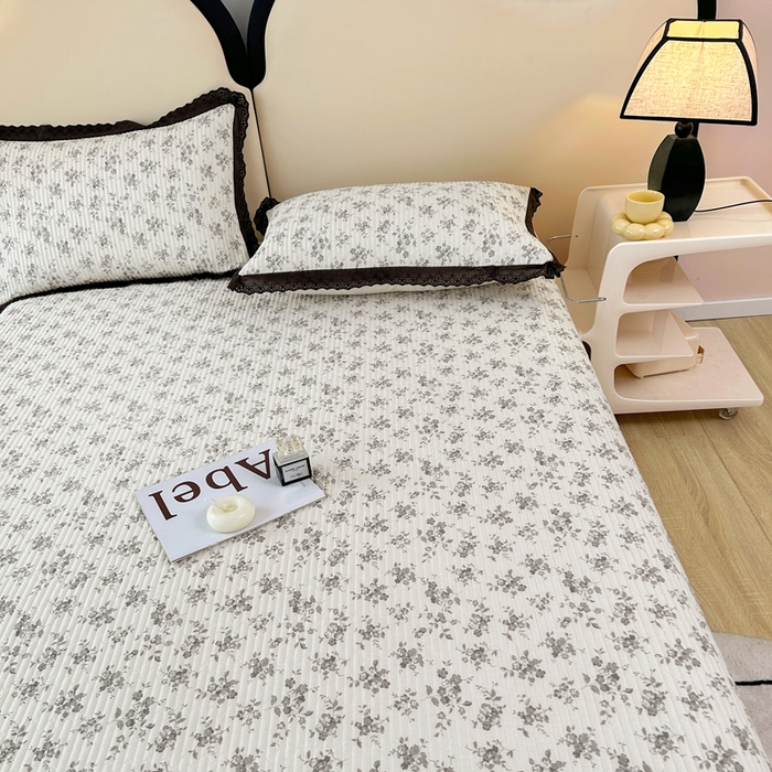 91家纺网 家纺一手货源 找家纺 柠馨 2025新款全棉纯棉印花花边床盖四件套-随心配系列 素颜幽兰