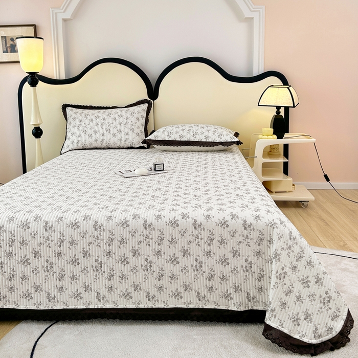 91家纺网 家纺一手货源 找家纺 柠馨 2025新款全棉纯棉印花花边床盖四件套-随心配系列 素颜幽兰