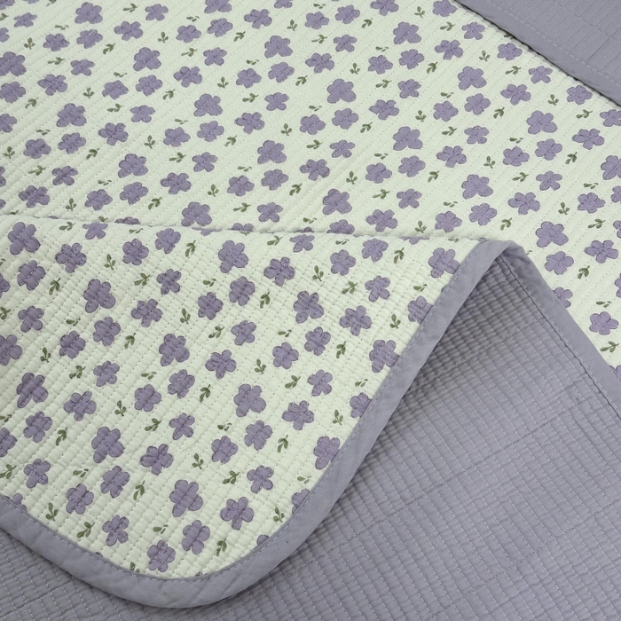 91家纺网 家纺一手货源 找家纺 慕晨 2025新款酵素砂洗双面全棉纯棉棉花单床盖 床盖单件-场景二 丁香花