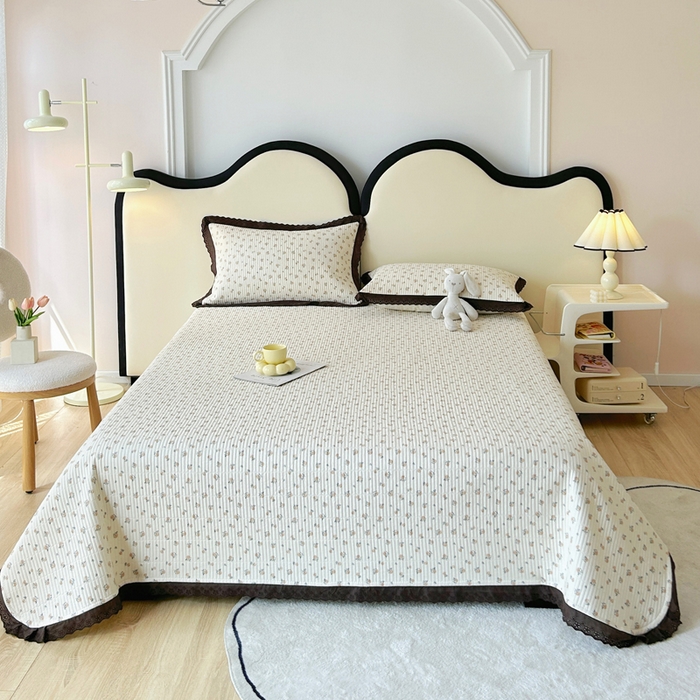 91家纺网 家纺一手货源 找家纺 柠馨 2025新款全棉纯棉印花花边床盖四件套-随心配系列 馥郁