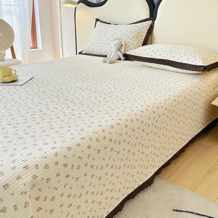 91家纺网 家纺一手货源 找家纺 柠馨 2025新款全棉纯棉印花花边床盖四件套-随心配系列 馥郁