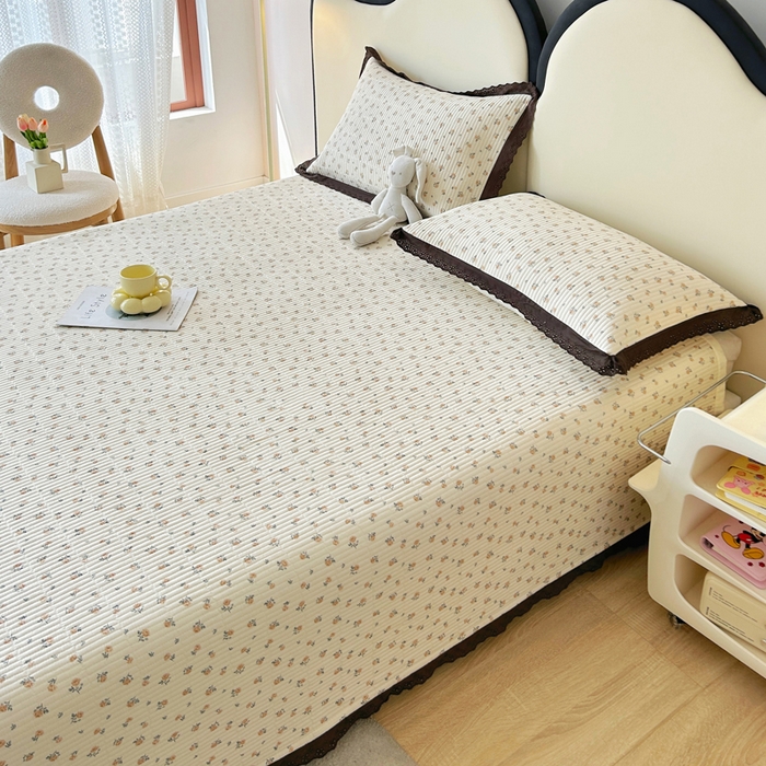 91家纺网 家纺一手货源 找家纺 柠馨 2025新款全棉纯棉印花花边床盖四件套-随心配系列 馥郁