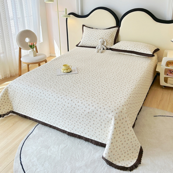 91家纺网 家纺一手货源 找家纺 柠馨 2025新款全棉纯棉印花花边床盖四件套-随心配系列 馥郁