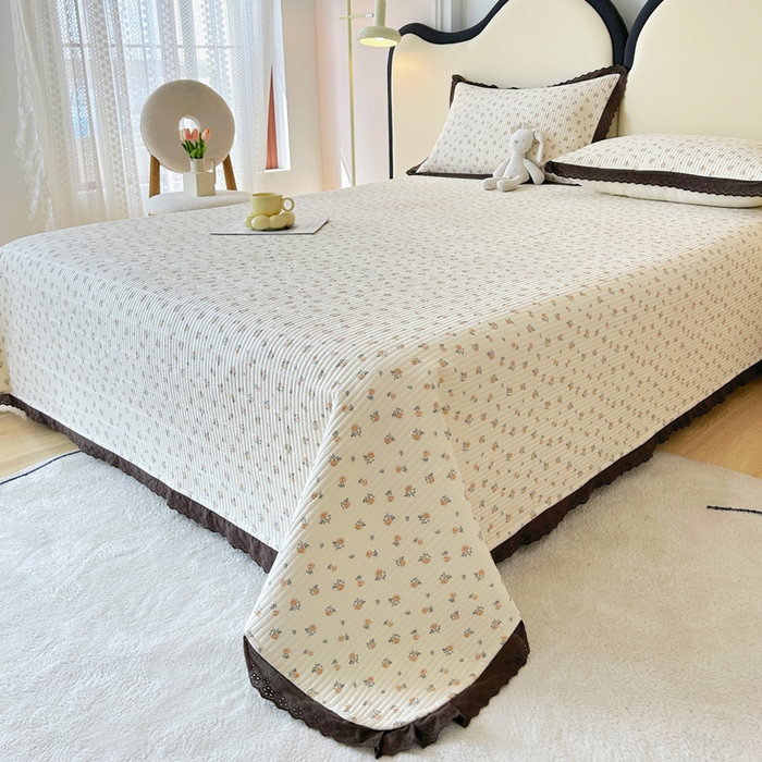 91家纺网 家纺一手货源 找家纺 柠馨 2025新款全棉纯棉印花花边床盖四件套-随心配系列 馥郁