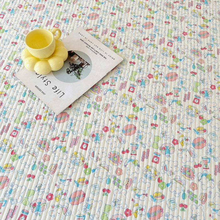 91家纺网 家纺一手货源 找家纺 柠馨 2025新款全棉纯棉印花花边床盖四件套-随心配系列 枝枝桃桃