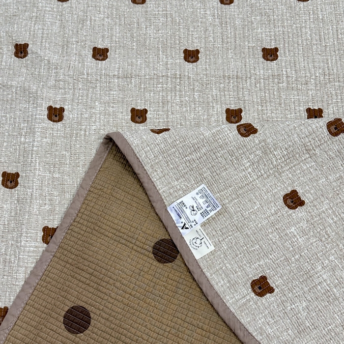 91家纺网 家纺一手货源 找家纺 慕晨 2025新款酵素砂洗双面全棉纯棉棉花单床盖 床盖单件-场景二 美拉德小熊