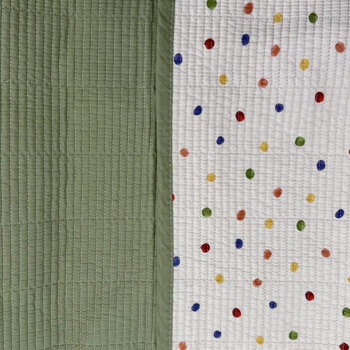 91家纺网 家纺一手货源 找家纺 慕晨 2025新款酵素砂洗双面全棉纯棉棉花单床盖 床盖单件-场景二 童话波点