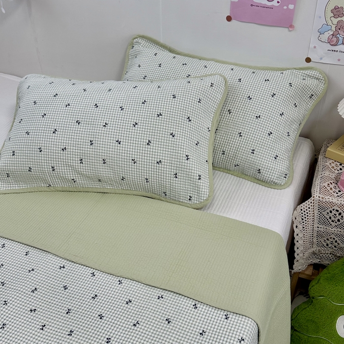 91家纺网 家纺一手货源 找家纺 慕晨 2025新款酵素砂洗双面全棉纯棉棉花单床盖 床盖单件-场景二 香榭丽