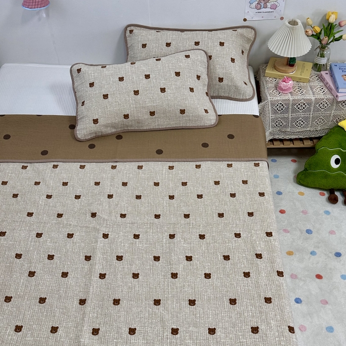 91家纺网 家纺一手货源 找家纺 （总）慕晨 2025新款酵素砂洗双面全棉纯棉棉花单床盖 床盖单件-场景二