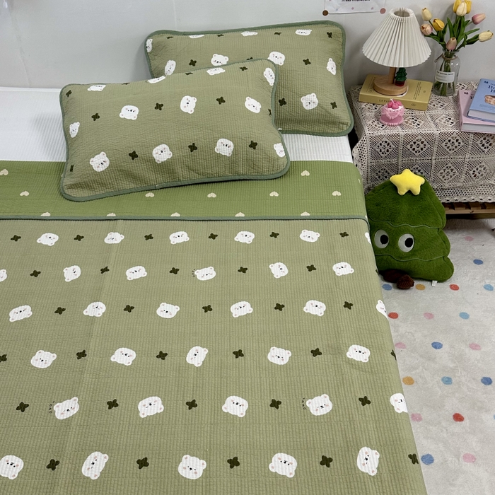 91家纺网 家纺一手货源 找家纺 （总）慕晨 2025新款酵素砂洗双面全棉纯棉棉花单床盖 床盖单件-场景二