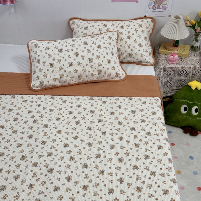 91家纺网 家纺一手货源 找家纺 （总）慕晨 2025新款酵素砂洗双面全棉纯棉棉花单床盖 床盖单件-场景二