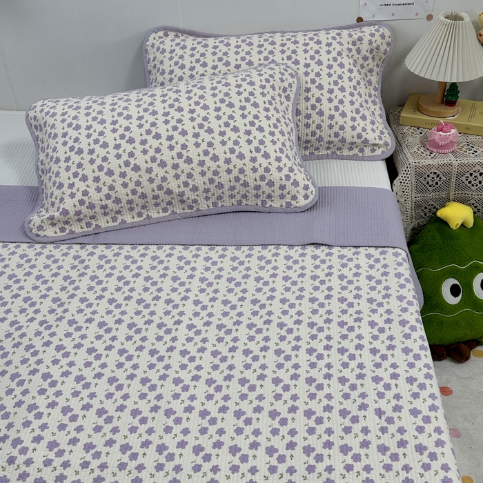 91家纺网 家纺一手货源 找家纺 （总）慕晨 2025新款酵素砂洗双面全棉纯棉棉花单床盖 床盖单件-场景二