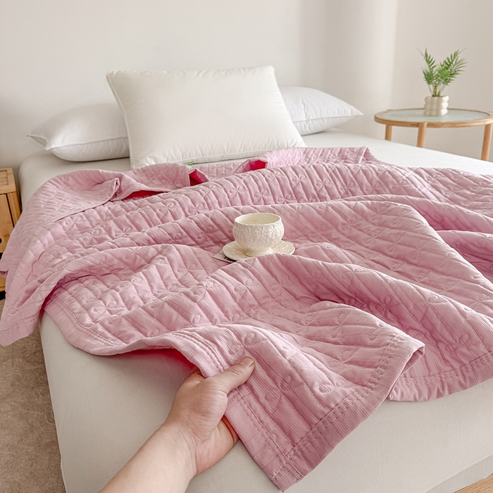 91家纺网 家纺一手货源 找家纺 梓依家纺 2025新款亲肤舒适云沙棉夏被 云沙棉-粉紫