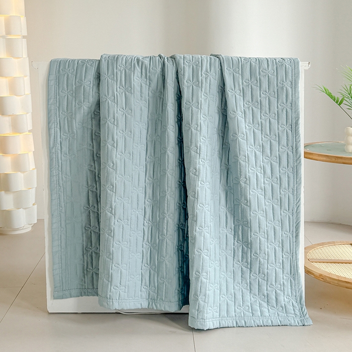 91家纺网 家纺一手货源 找家纺 梓依家纺 2025新款亲肤舒适云沙棉夏被 云沙棉-蓝